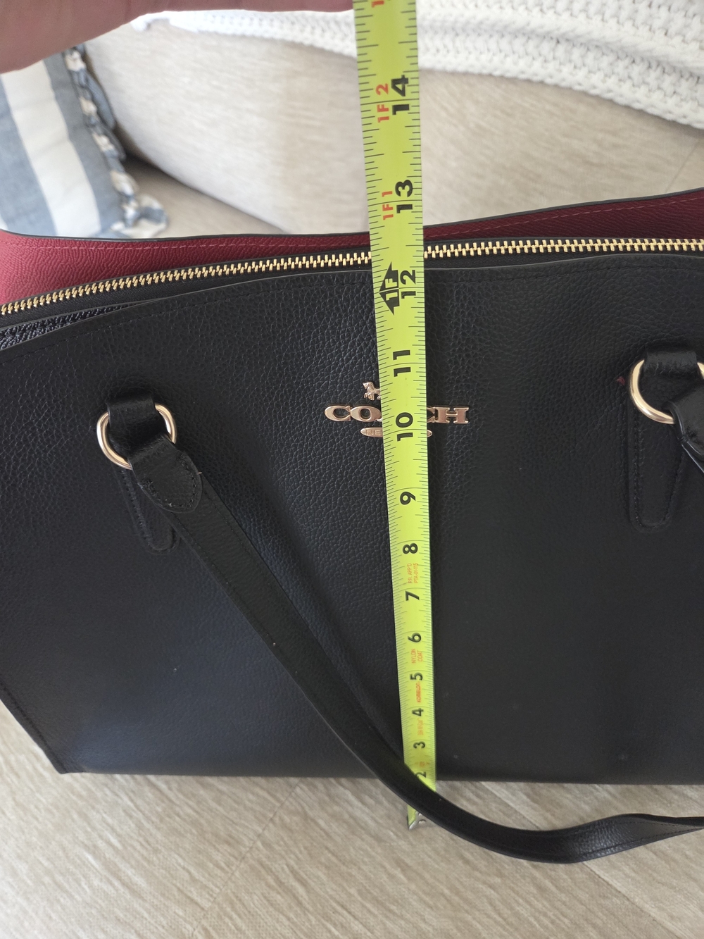COACH Black Leather Tatum Laptop Carryall Shoulder Bag - Picture 13 of 13